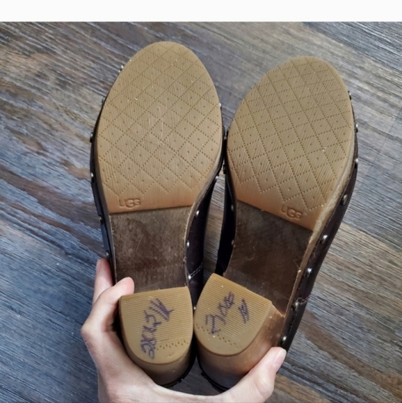 UGG Leather Chocolate Brown Chunky High Platform Boot 9 - Picture 10 of 11